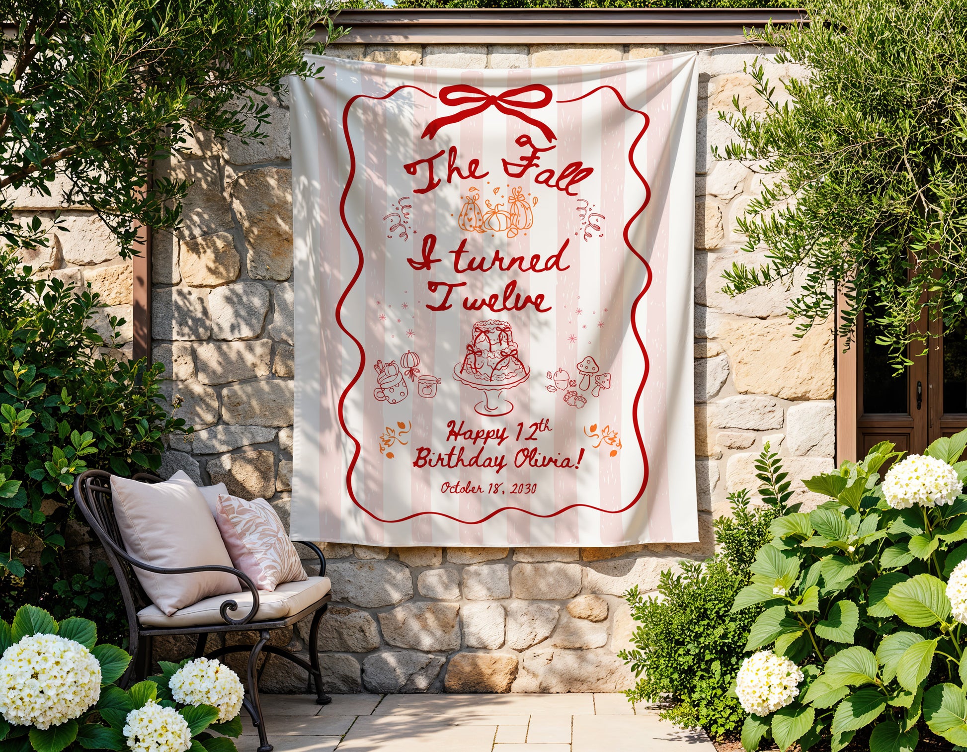 Photo Booth for a Autumn Birthday Banner Decoration, personalized and free shipping