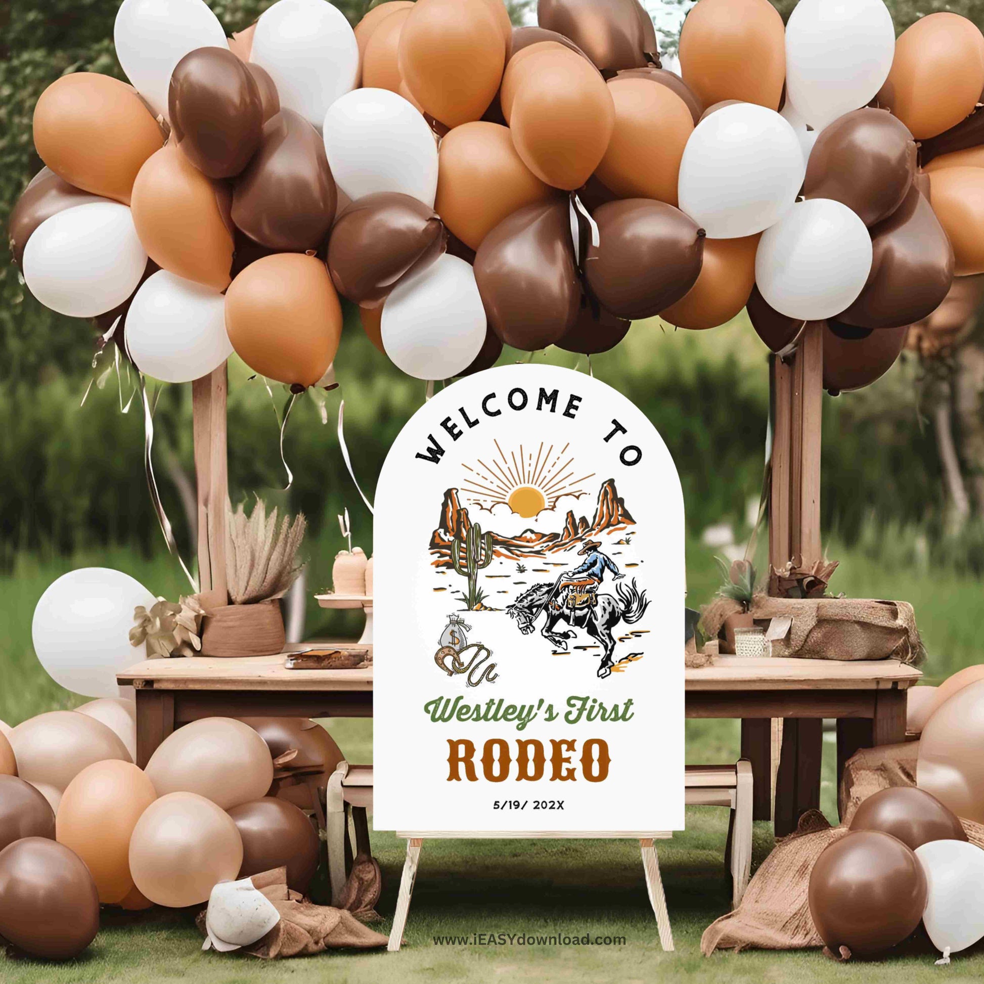 Cowboys 1st Birthday Party foam board sign. Free Shipping