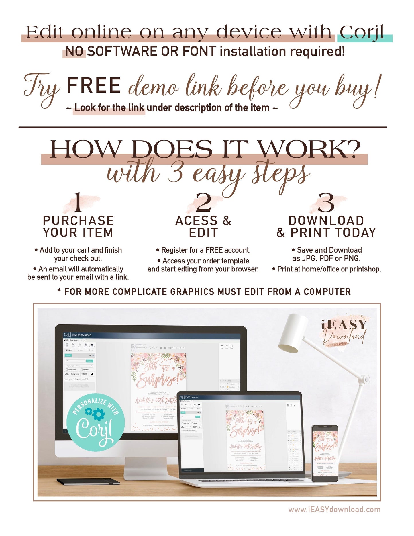 personalize with Corjl, a friendly platform to edit your invitations in few minutes.
