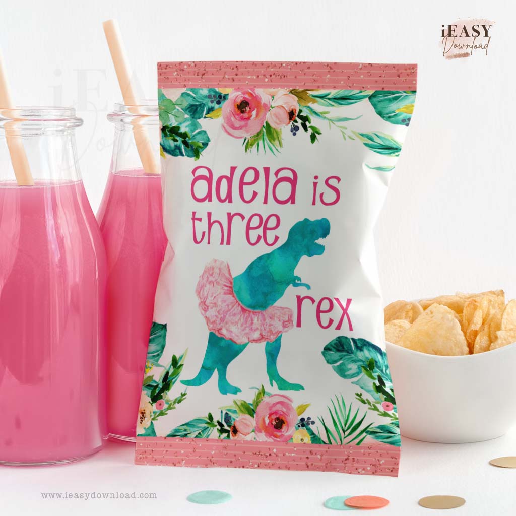 Girl Dinosaur with Pink Tutu Birthday Favor Gift Ideas