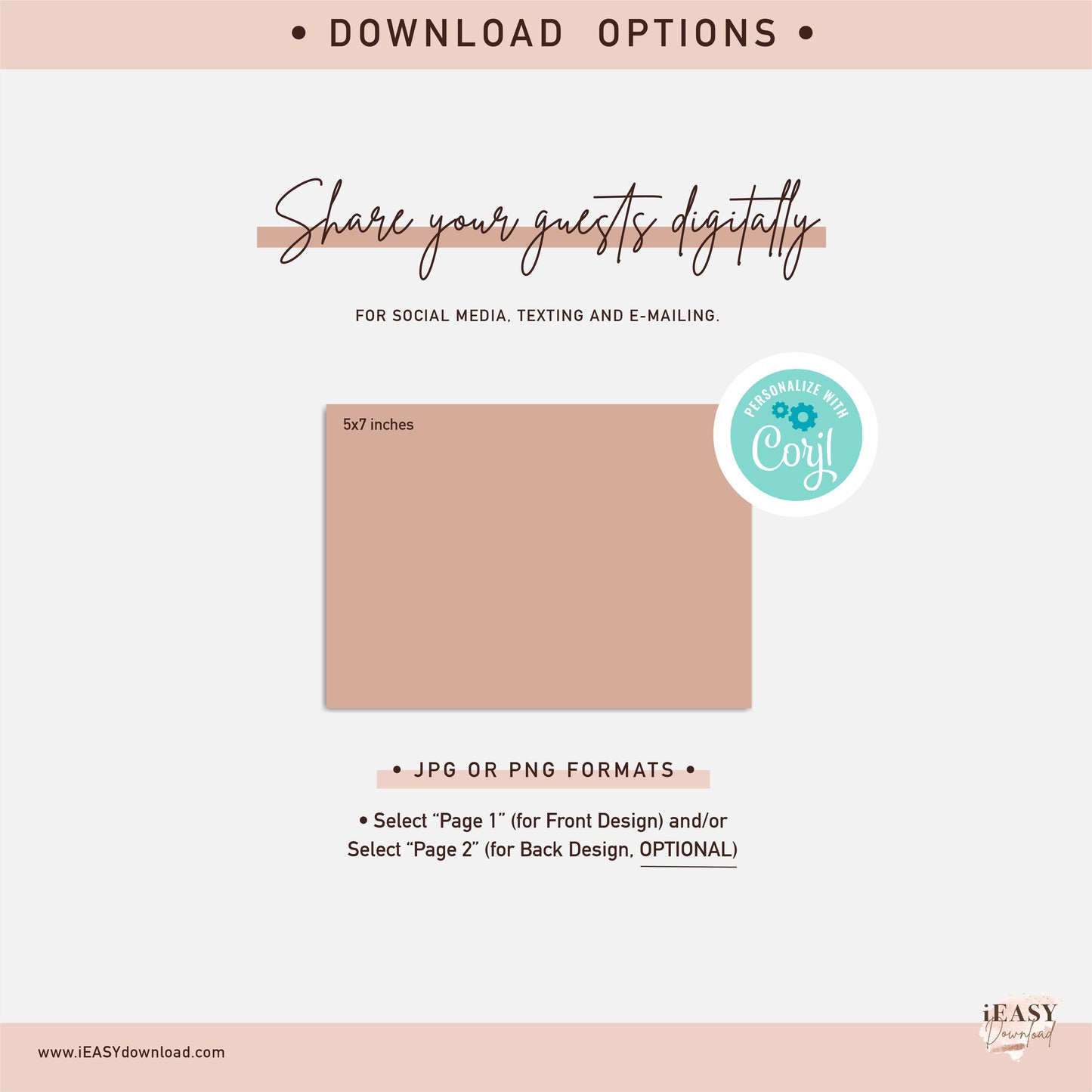 Download Options for Invitation 5x7 inches