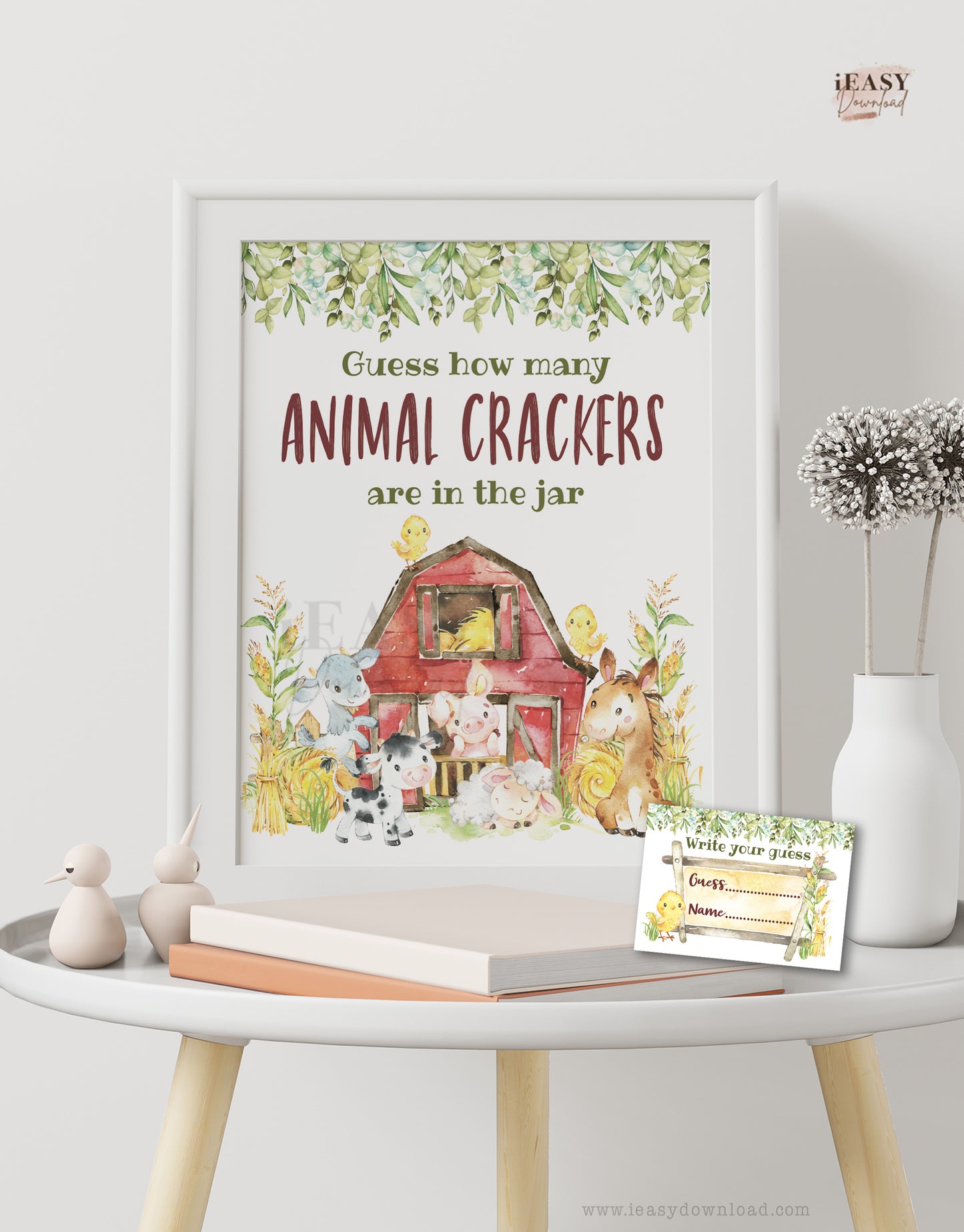Animal Crackers Sign with Insert Cards