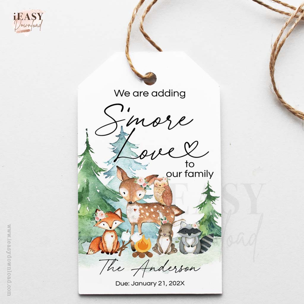 We're Adding S'more Love to Our Family • Woodland Creatures Baby Shower Ideas