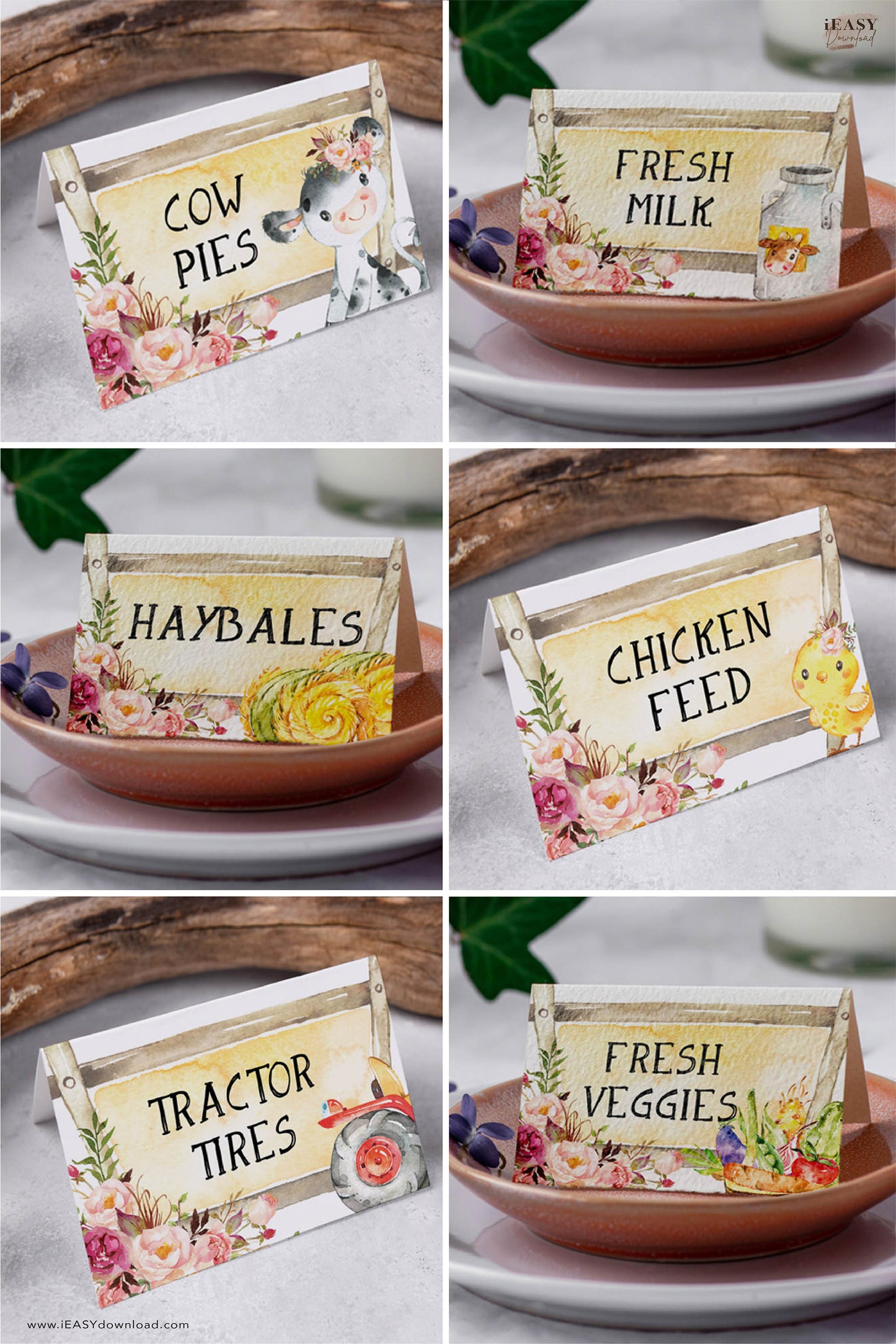 Editable Template pink farm birthday party food ideas