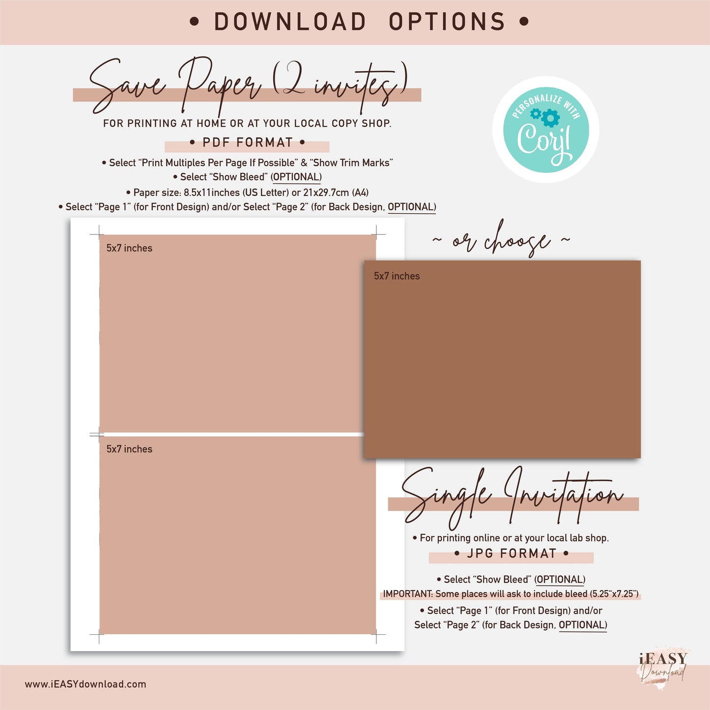 Download option for this invitation template at Corjl