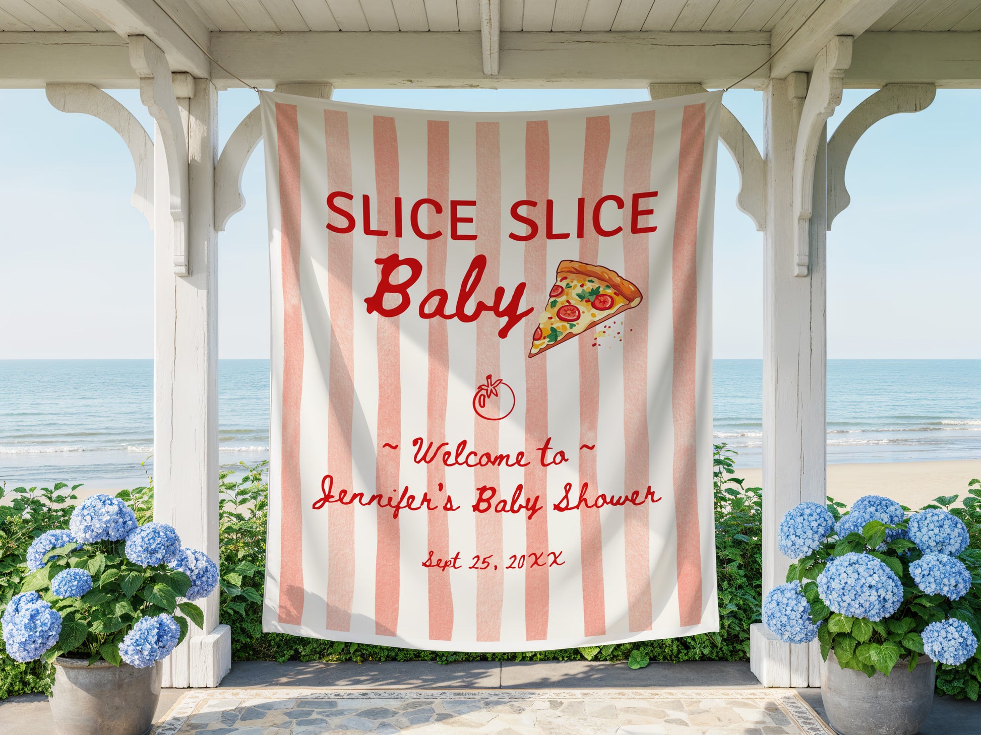 Personalized Backdrop Tapestry Italian Theme for Baby Boy