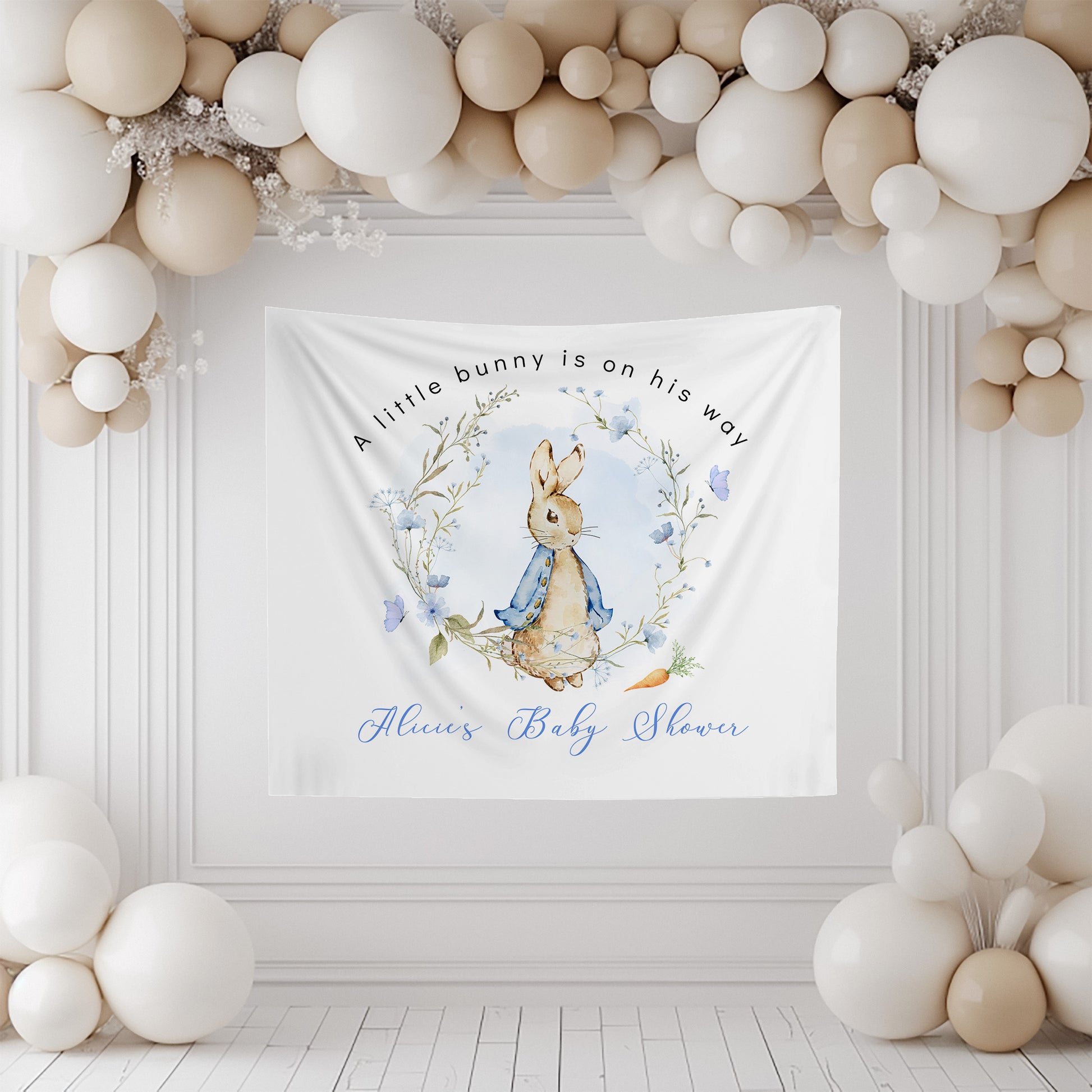Peter Rabbit Boy Inspired Baby Shower Backdrop Banner | Tapestry