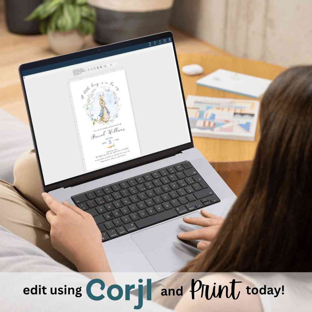 Editable Peter Rabbit Baby Boy Shower Bundle Kit, A Little Bunny is on the way