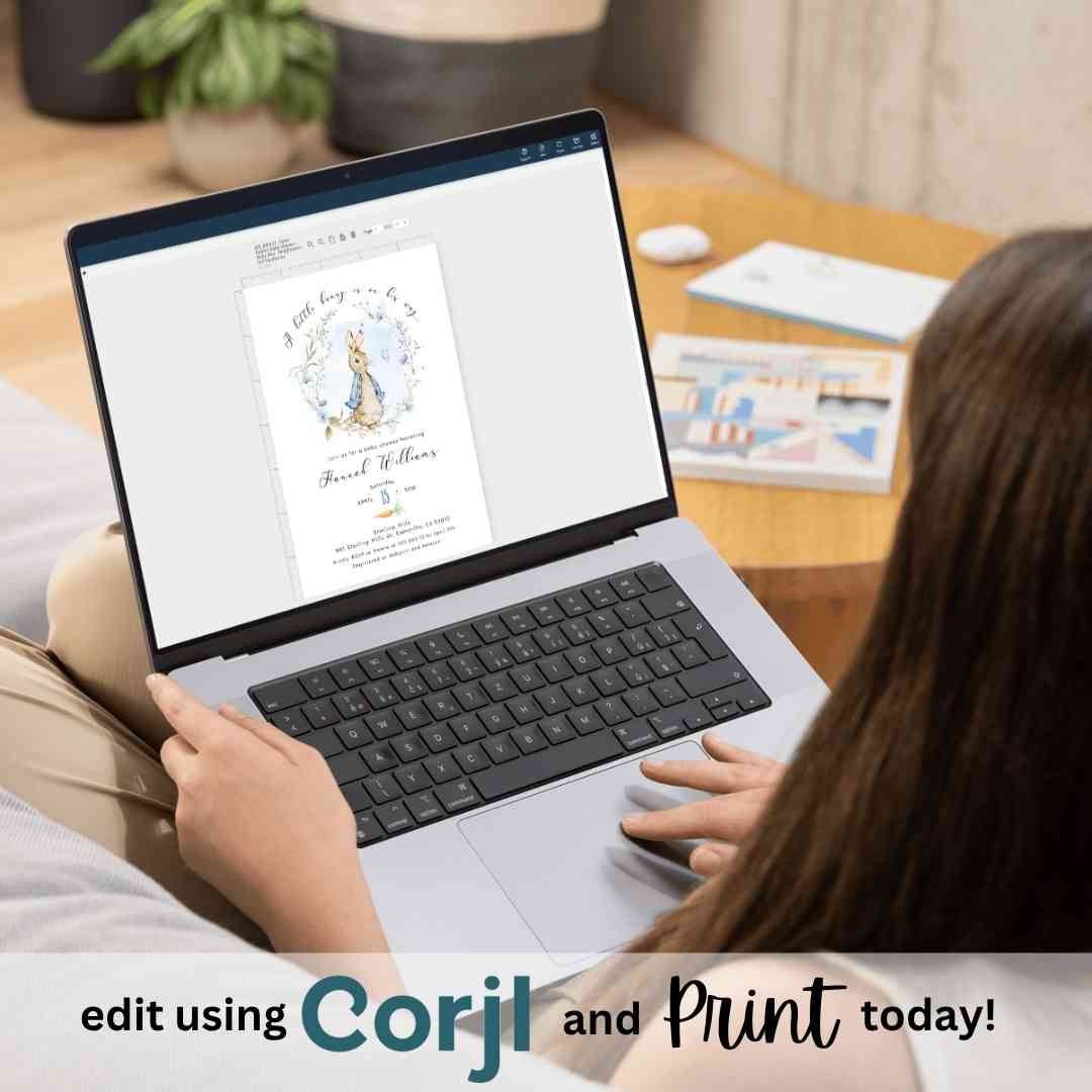 Editable Peter Rabbit Baby Boy Shower Bundle Kit, A Little Bunny is on the way
