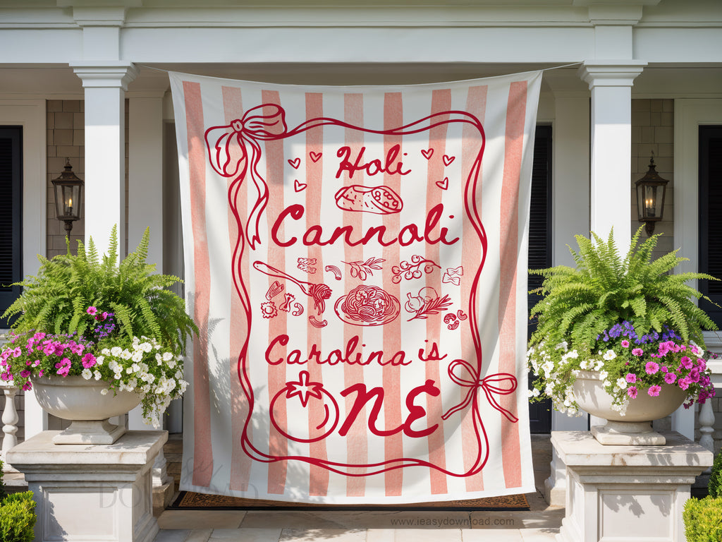 Holy Cannoli Italian first birthday girl Backdrop Tapestry Banner