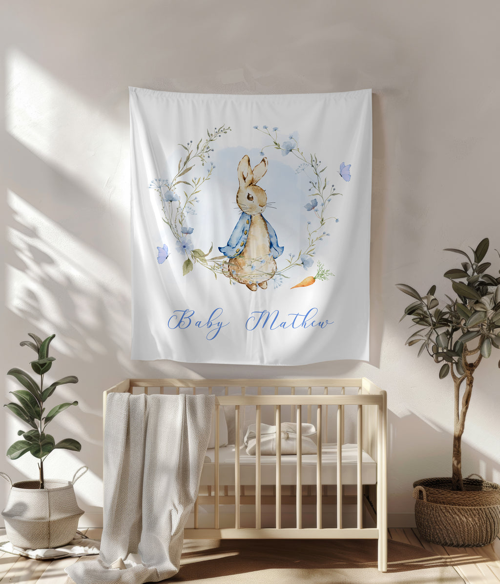 Peter Rabbit Boy Inspired Baby Shower Backdrop Banner | Tapestry