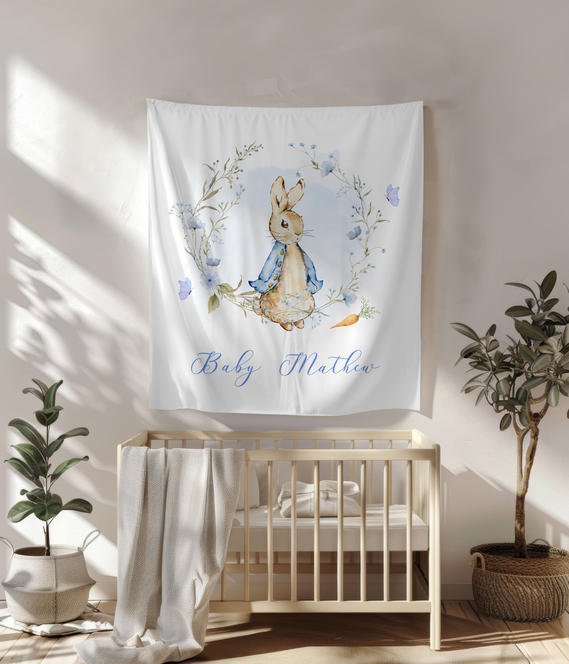 Peter Rabbit Boy Inspired Baby Shower Backdrop Banner | Tapestry