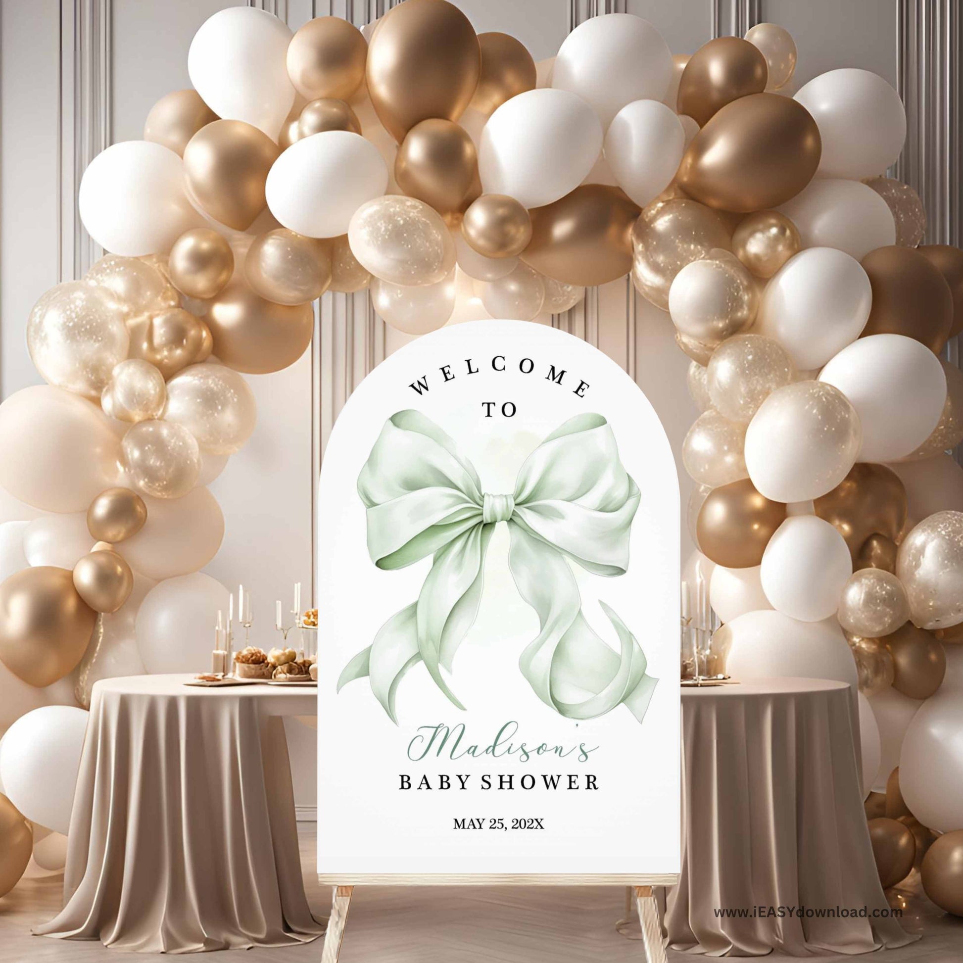 Baby Shower Blue Bow Theme Welcome Signage Board