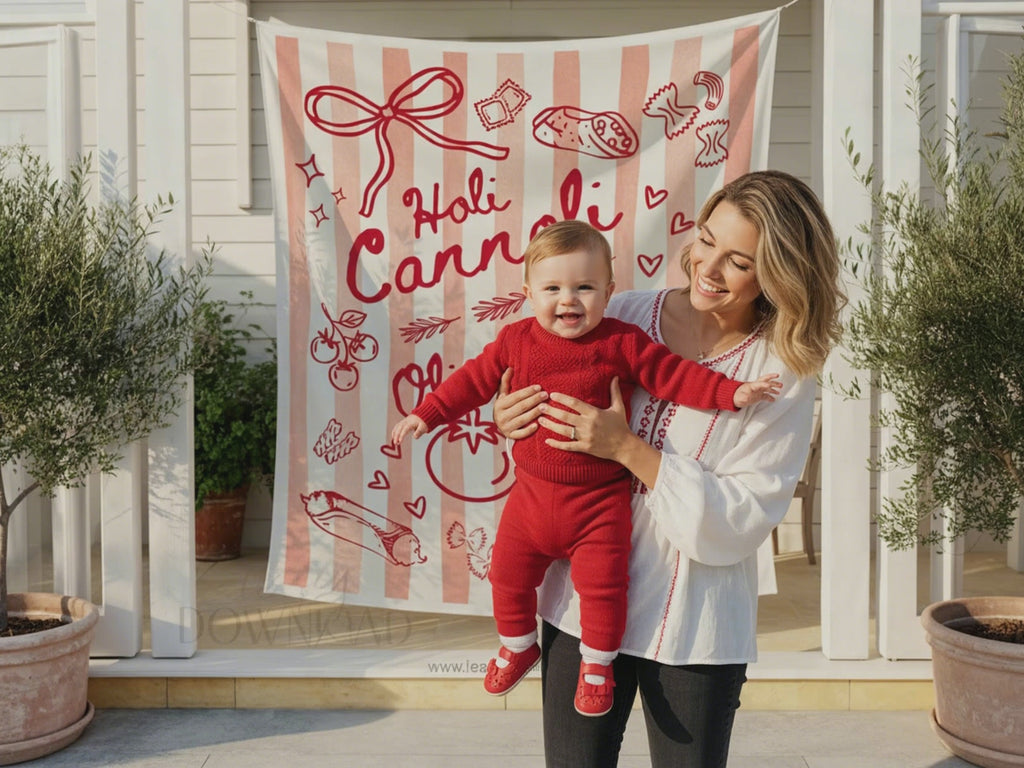 Italian First Birthday Backdrop Tapestry Banner