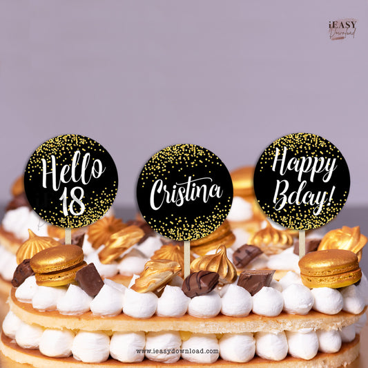 18th birthday party ideas decoration diy cupcake toppers printable