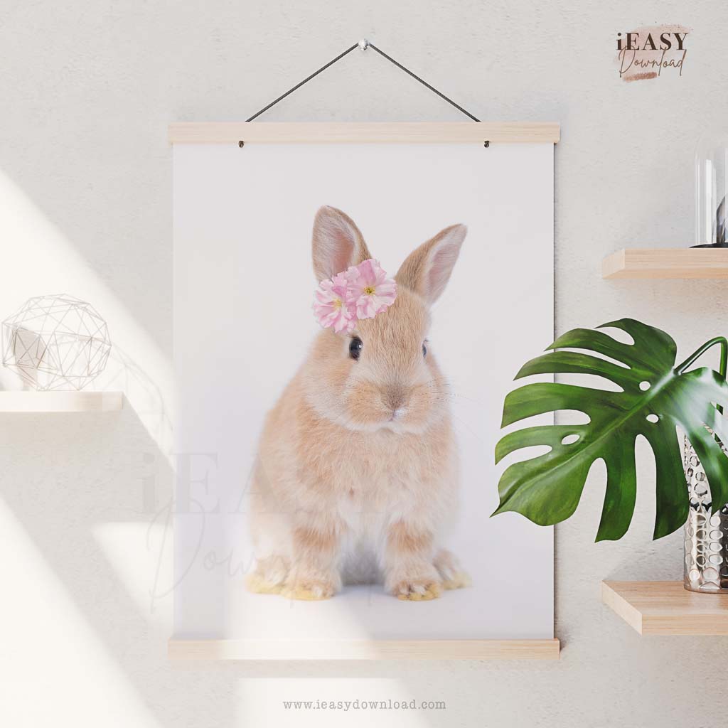 Print Yourself this adorable Bunny with pink flower on the head. This size 16x20 print this file online or at your local professional printing resource such as Costco, Walmart, Fedex Office,  etc.