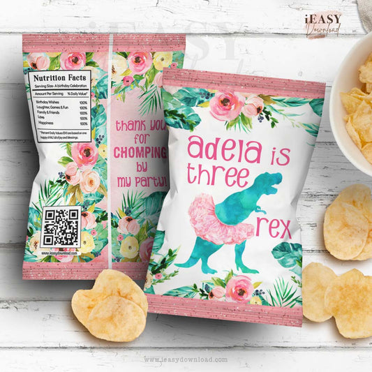 Girl Dinosaur Three-rex Snack Bag