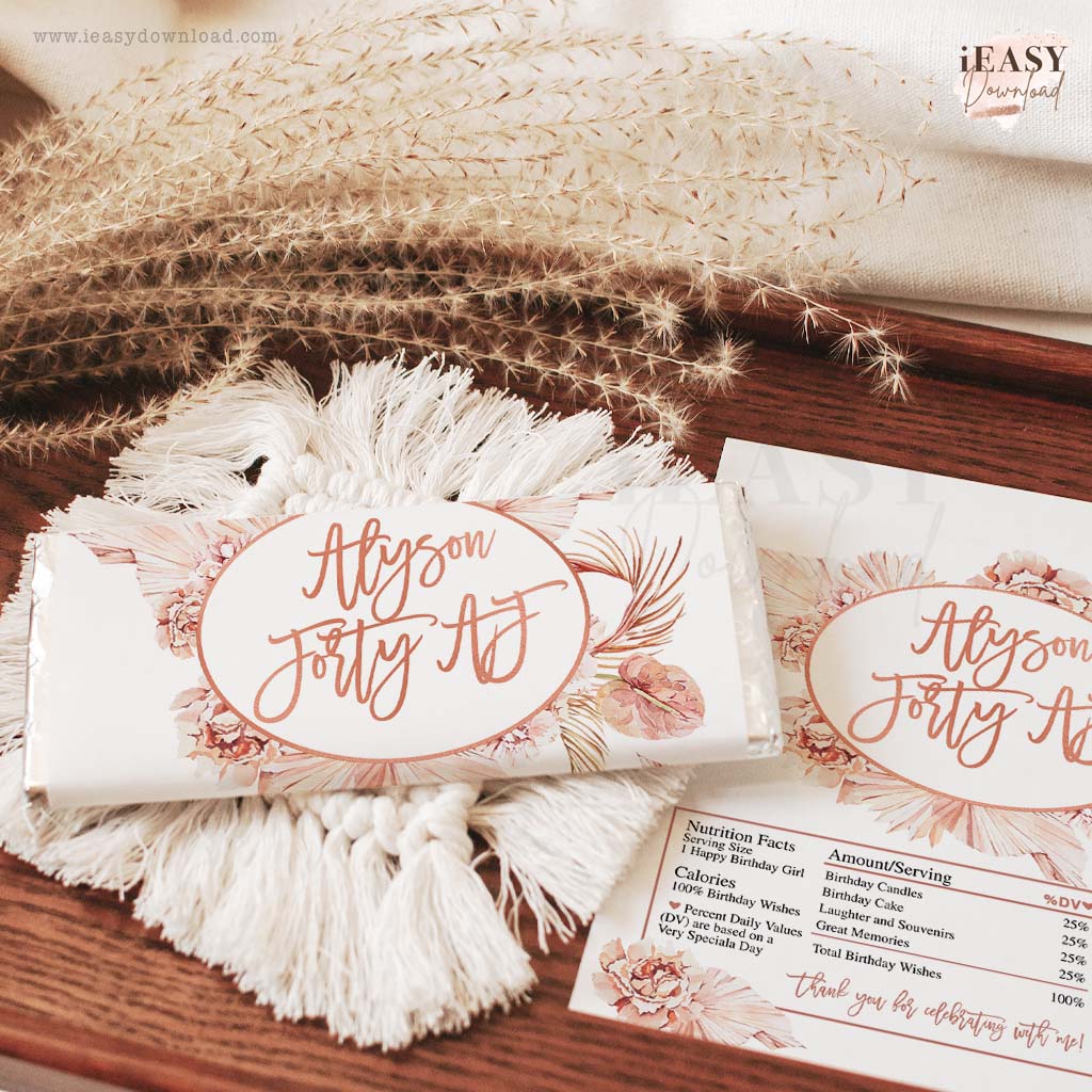 Forty AF, 40th Birthday Favor Gift Ideas, Hershey Chocolate Wrappers