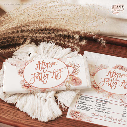 Forty AF, 40th Birthday Favor Gift Ideas, Hershey Chocolate Wrappers