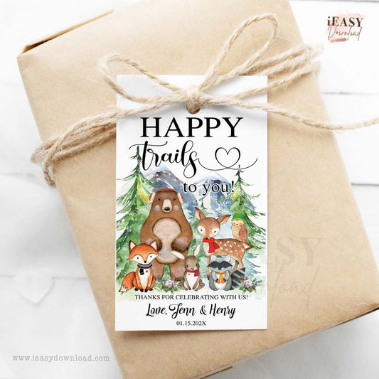Happy Trails Baby Shower Tags
