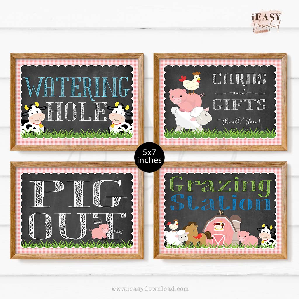 Party Signs Decoration Ideas for Farm  Animals Themed for Baby Shower Girl .jpg