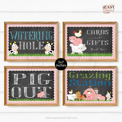 Party Signs Decoration Ideas for Farm  Animals Themed for Baby Shower Girl .jpg