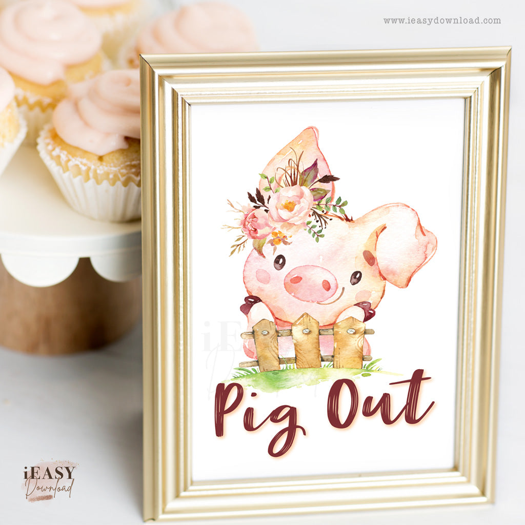 Pig Out sign Print yourself