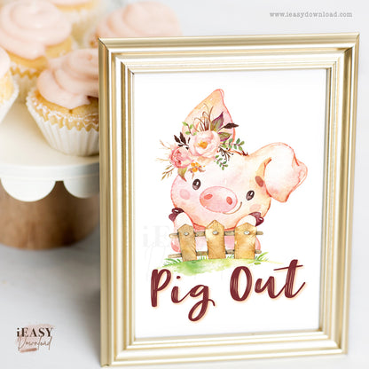 Pig Out sign Print yourself