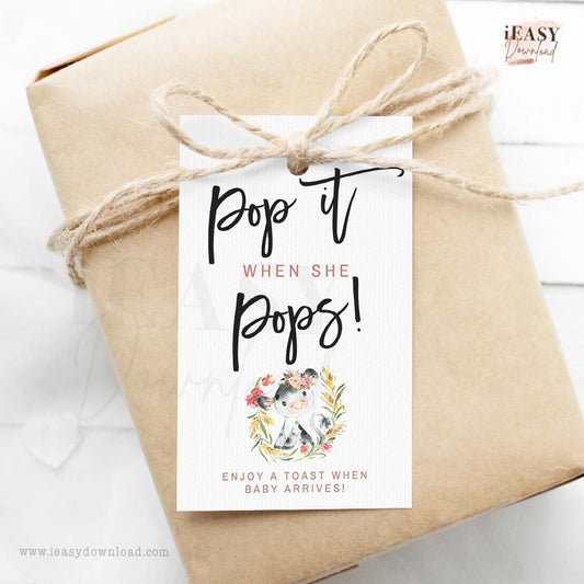 Cow Baby Shower Favor Gift Tag Ideas