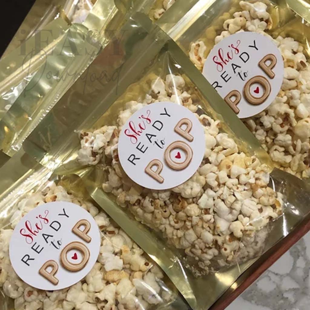She is Ready to Pop Baby Shower Favor Labels • 2inches Round for Avery® 22807™ - #POP3