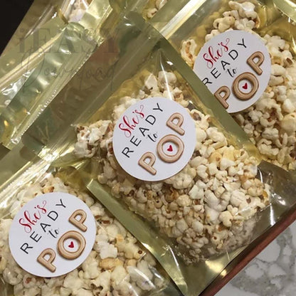 She is Ready to Pop Baby Shower Favor Labels • 2inches Round for Avery® 22807™ - #POP3