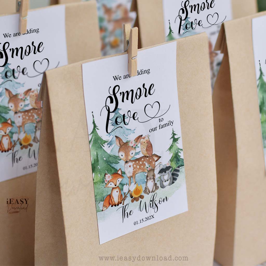 smore love tags for baby shower girl