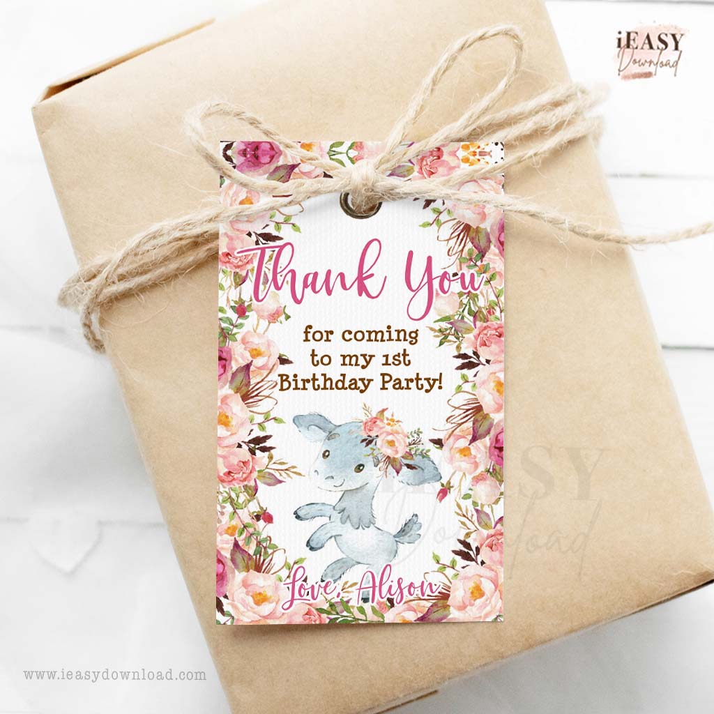 Baby goat baby shower Tag printable