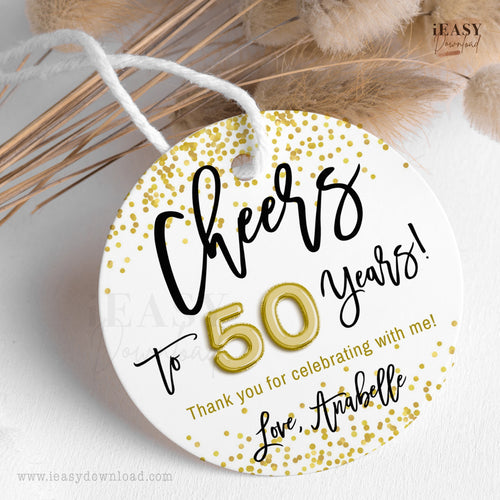 Cheers to 50 years printable tags