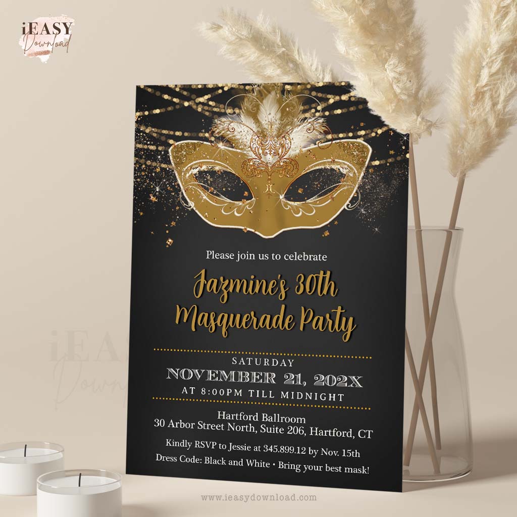 masquerade invitation ideas, editable template online