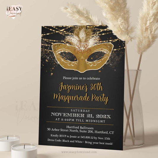 masquerade invitation ideas, editable template online