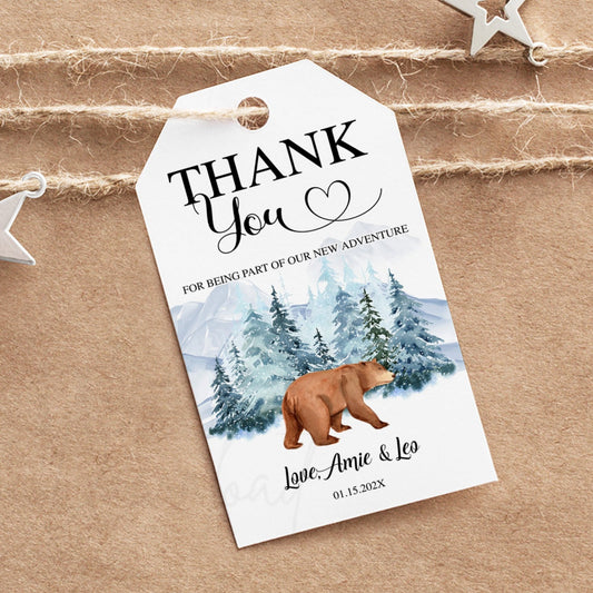 thank you tag for winter theme baby shower 