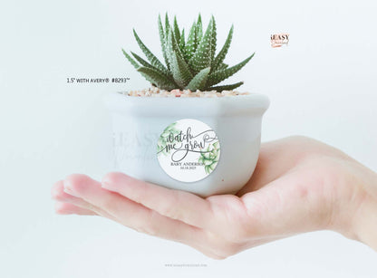 Succulents for Baby Shower Favors • Watch Me Grow • Editable Baby Shower Decorations - #TMC19