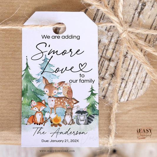 Editable Woodland S'mores Gift Tags 