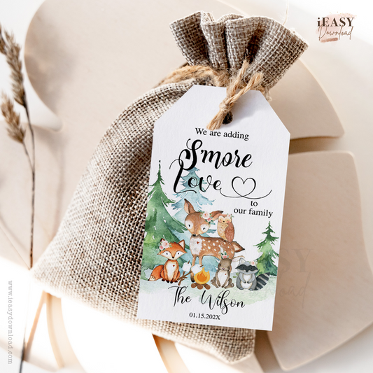 editable gift tags for woodland baby shower gift tags