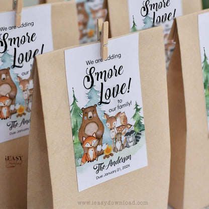 woodland baby shower decorations diy tags or labels